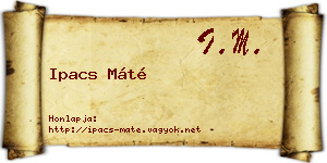 Ipacs Máté névjegykártya